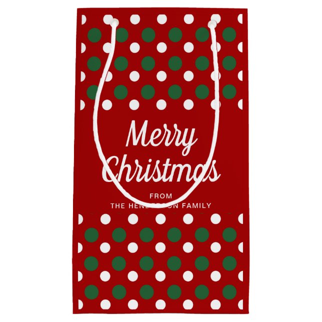 Modern Red Pattern Frohe Weihnachten Kleine Geschenktüte (Vorderseite)