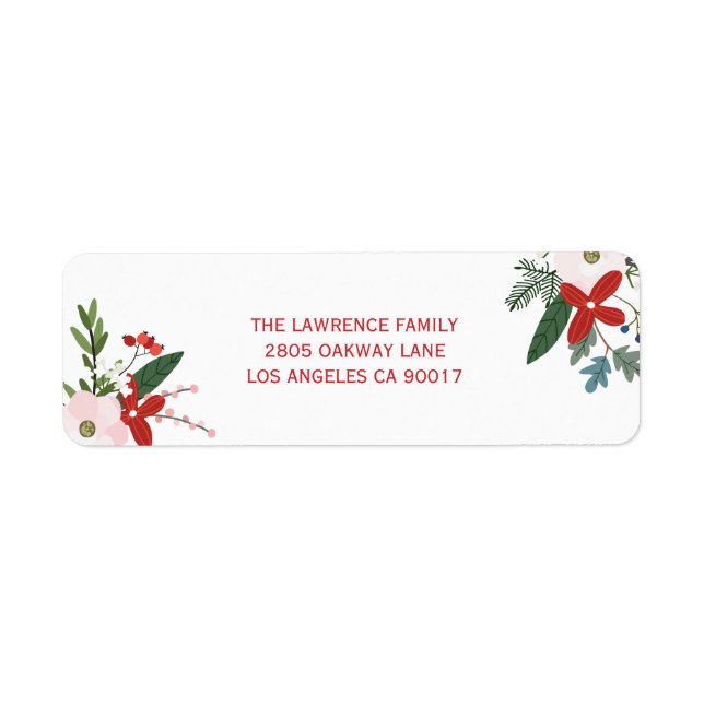 Modern Red Pink Floral Frohe Weihnachtsansprache (Vorne)