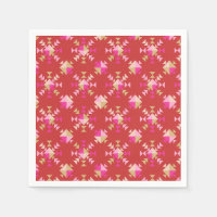 Modern Red Pink Gold Geometrische Schneeflocken Mu