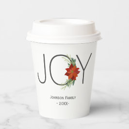 Modern Red poinsettia Holiday Freude Weihnachten Pappbecher