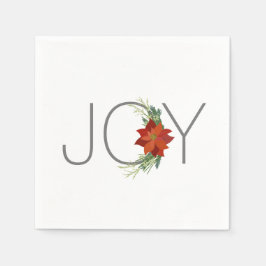 Modern Red poinsettia Holiday Freude Weihnachten Serviette