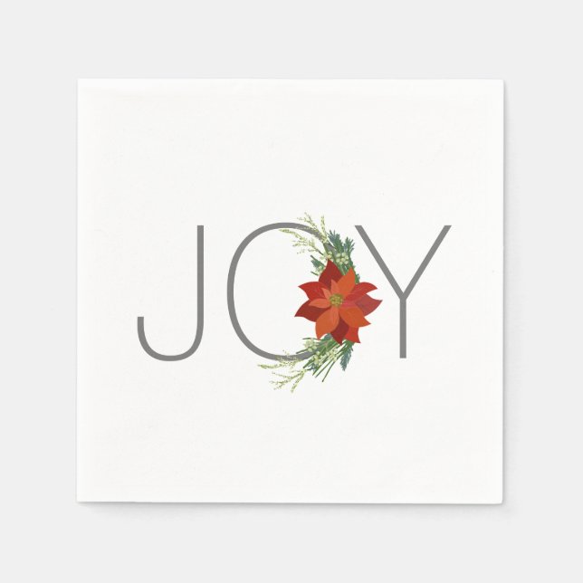 Modern Red poinsettia Holiday Freude Weihnachten Serviette (Vorderseite)