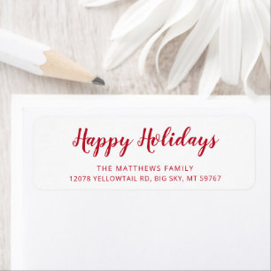 Modern Red Script Weihnachten-Rücksendeadresse