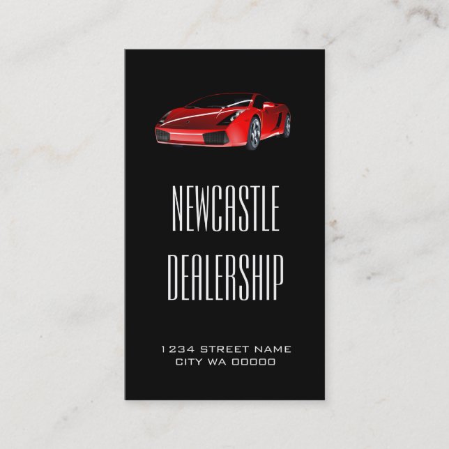 Modern Red Sports Car Deal Visitenkarte (Vorderseite)