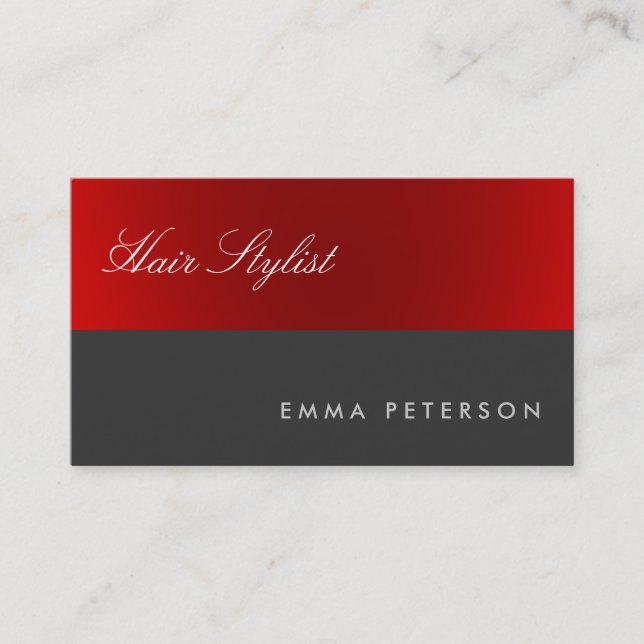 Modern Red Strip Grau Stylist Fashion Consultant Visitenkarte (Vorderseite)