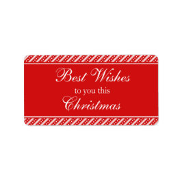 Modern Red Stripes Weihnachtsgeschenke Label Stick Adressaufkleber