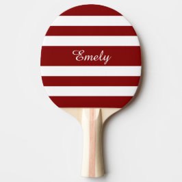 Modern Red Strips Name Tischtennis Schläger