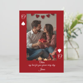 Modern Red Valentine’s Day Photo Card Einladung