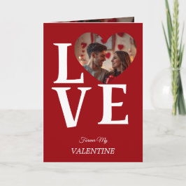 Modern Red Valentine’s Day Photo Card Karte