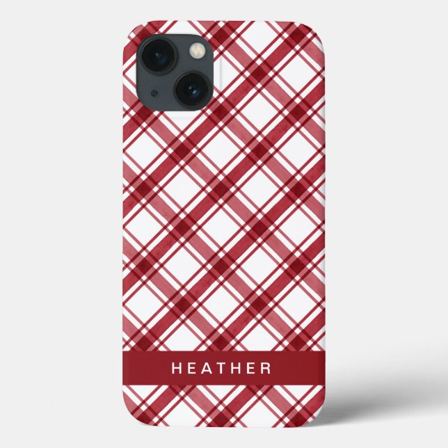 Modern Red White Case-Mate iPhone Hülle (Rückseite)