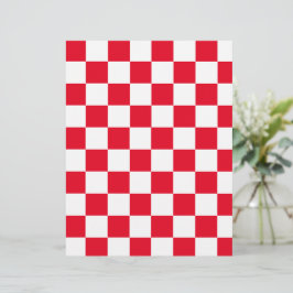 Modern Red White Kroon Schachbretts Scrapbook Pape
