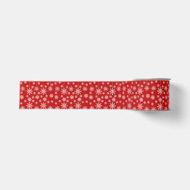 Modern Red & White Snowflake Christmas Holiday  Ripsband