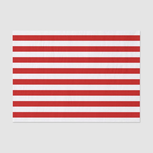 Modern Red White Strips Weihnachten Seidenpapier (Vorderseite)