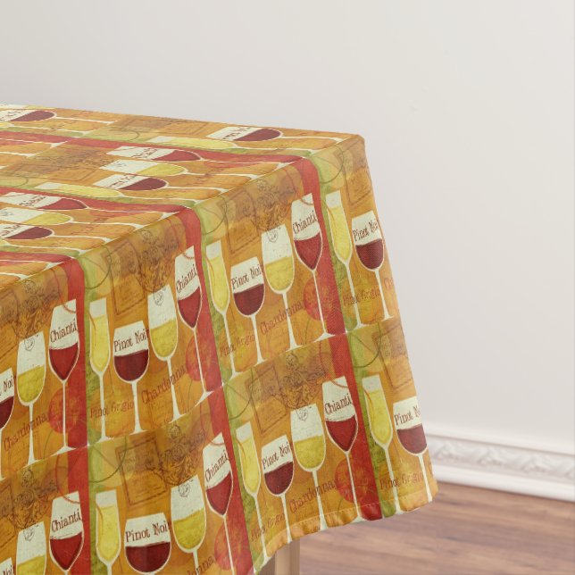 Modern Red White Wine Pinot Chianti Muster Orange Tischdecke (Beispiel)