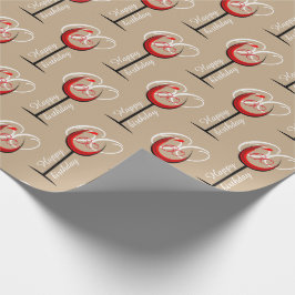 Modern Red Wine Glass Pattern 60. Geburtstagsgesch Geschenkpapier