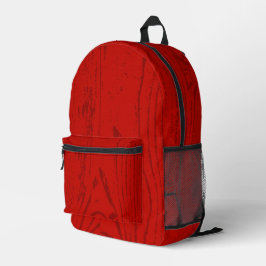 Modern Red Wood Grain Bedruckter Rucksack