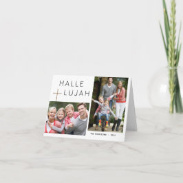 Modern Religious Hallelujah Christmas Photo Card Einladung