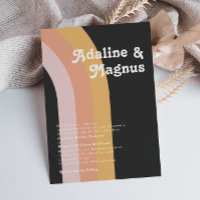 Modern Retro 70's Rainbow Dark Traditional Wedding