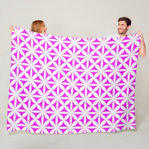 Modern/Retro-Blume in Hot-Pink Fleecedecke