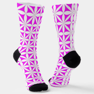 Modern/Retro-Blume in Hot-Pink Socken