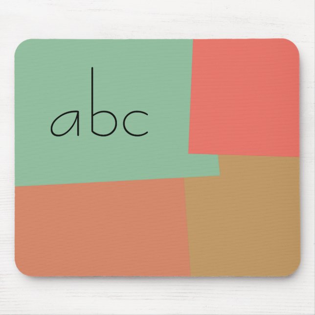 Modern Retro Color Geometric Muster Monogram #18 Mousepad (Vorne)