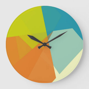 Modern Retro Colors Geometric #30 Große Wanduhr
