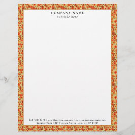 Modern Retro Floral Pattern Company Name Details Briefbogen