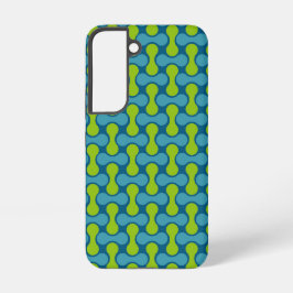Modern Retro Link Pattern in Blue and Green Samsung Galaxy Hülle