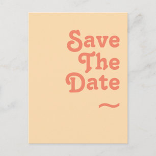 Modern Retro   Orange Creme Save-the-Date Einladungspostkarte