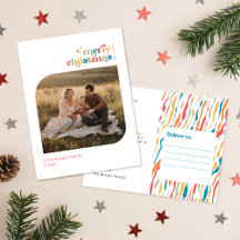 Modern Retro Photo Family Christmas Holiday