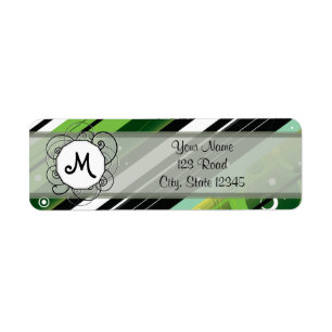 Modern-Retro Streifen Forest Greens mit Monogramm