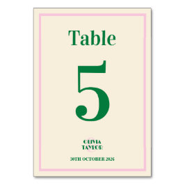 Modern Retro Striped  Wedding Information  Tischnummer