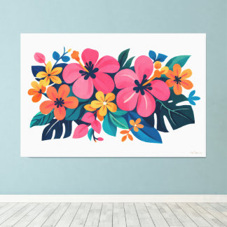 Modern retro tropical flora 02 leinwanddruck