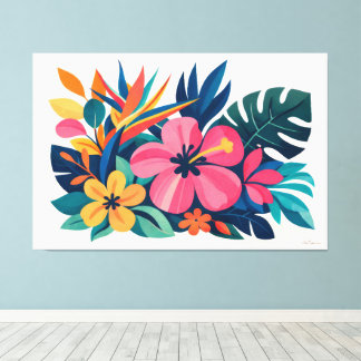 Modern retro tropical flora 03 leinwanddruck
