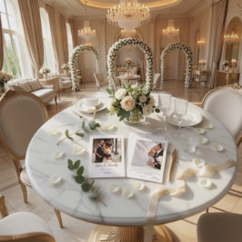 Modern Retro Typography Faux Gold Photo Wedding Dankeskarte