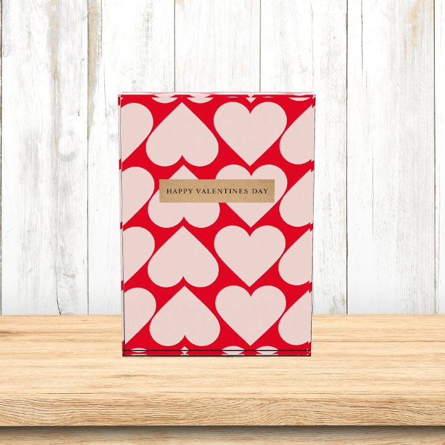 Modern  Romantic Red & Pink Hearts Pattern  Fotoblock (Von Creator hochgeladen)