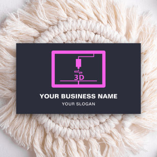 Modern rosa 3D-Drucker Visitenkarte