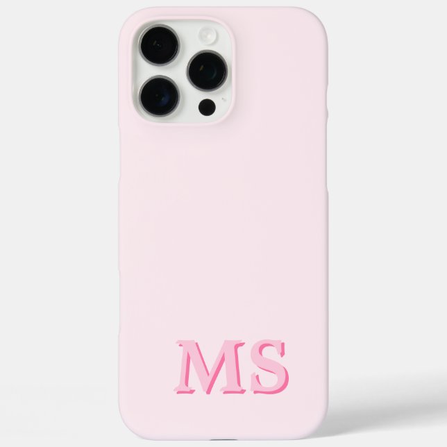 Modern rosa Anfangsmonogramm iPhone 16 Pro Max Hülle (Rückseite)