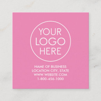 Modern rosa, benutzerdefiniertes Logo und QR-Code- Quadratische Visitenkarte