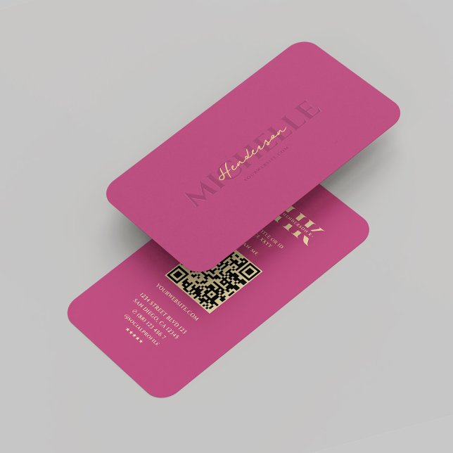 Modern rosa Berufliches Monogramm-Marketing Visitenkarte (Modern Pink Gold Professional Monogram Marketing Business Card
)