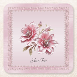 Modern rosa Blume Papier Untersetzer