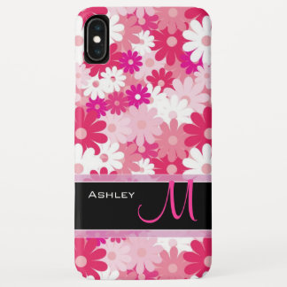 Modern rosa Blumenmuster Daisy Blume Monogramm title_seo2