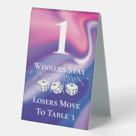 Modern rosa Bunco Dice Table Card Tischaufsteller