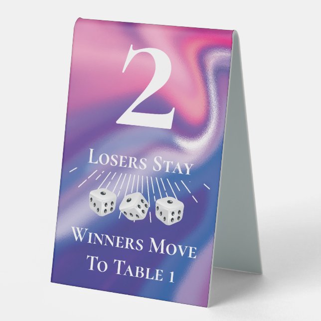 Modern rosa Bunco Dice Table Two Card Table Tischaufsteller (Vorderseite)