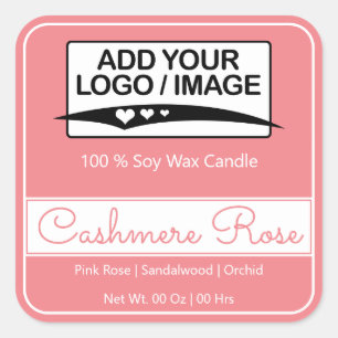 Modern rosa, einfache Quadrat-Logo-Image Quadratischer Aufkleber