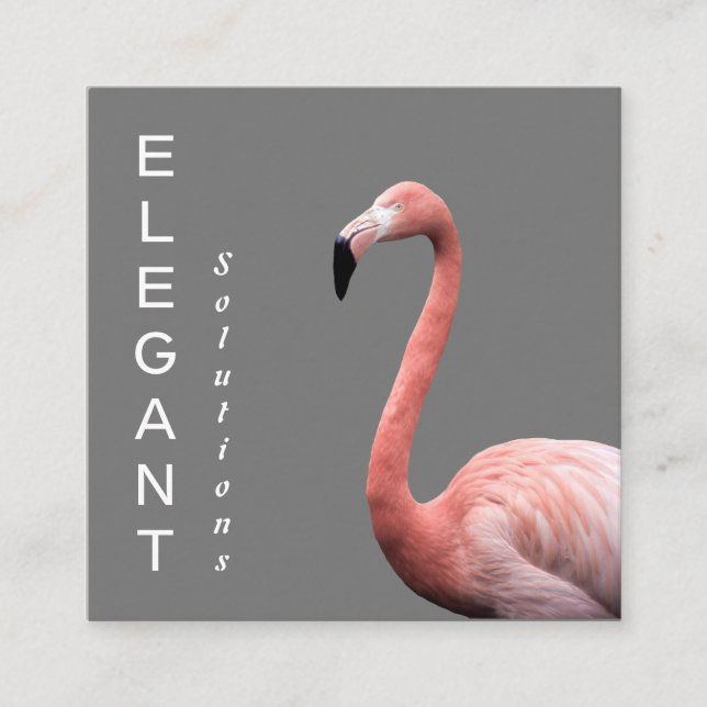 Modern rosa Flamingo Minimalistisch Square Busines Quadratische Visitenkarte (Vorderseite)