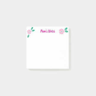 Modern rosa Floral Post-it Klebezettel