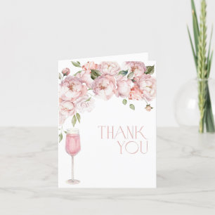 Modern rosa florales Brautparty Danke Karte