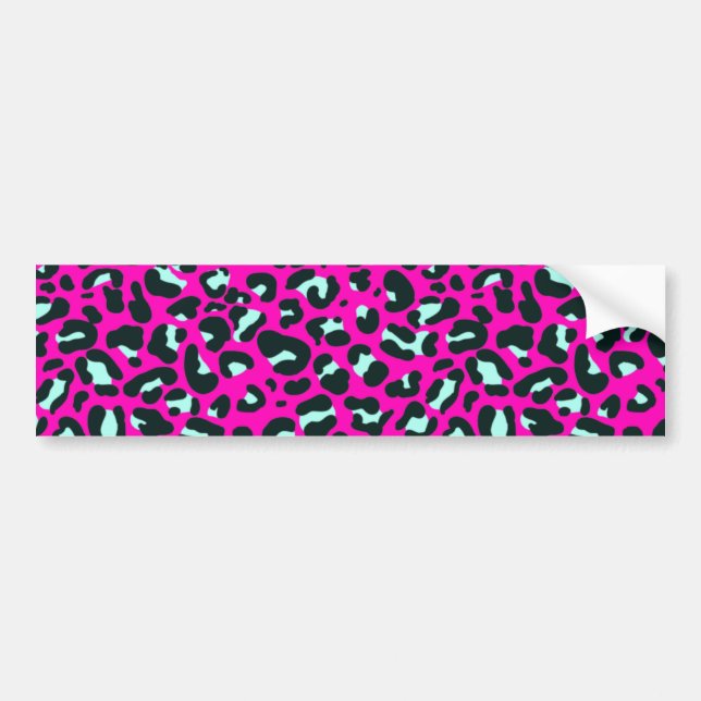 Modern rosa Geparden Leopard Tierdruck Autoaufkleber (Vorne)