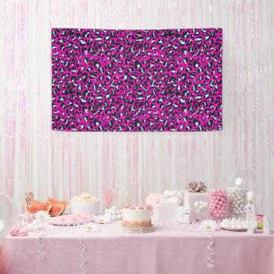 Modern rosa Geparden Leopard Tierdruck Banner